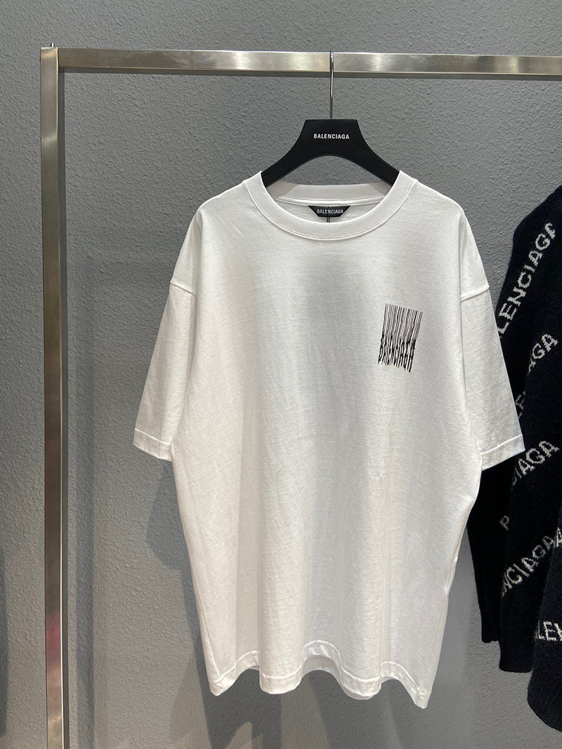 Balenciaga Barcode Logo Oversize T Shirt White
