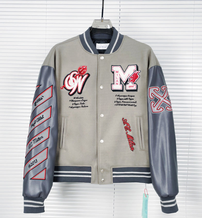 OFF-WHITE c/o Virgil Abloh x AC Milan bomber Jacket
