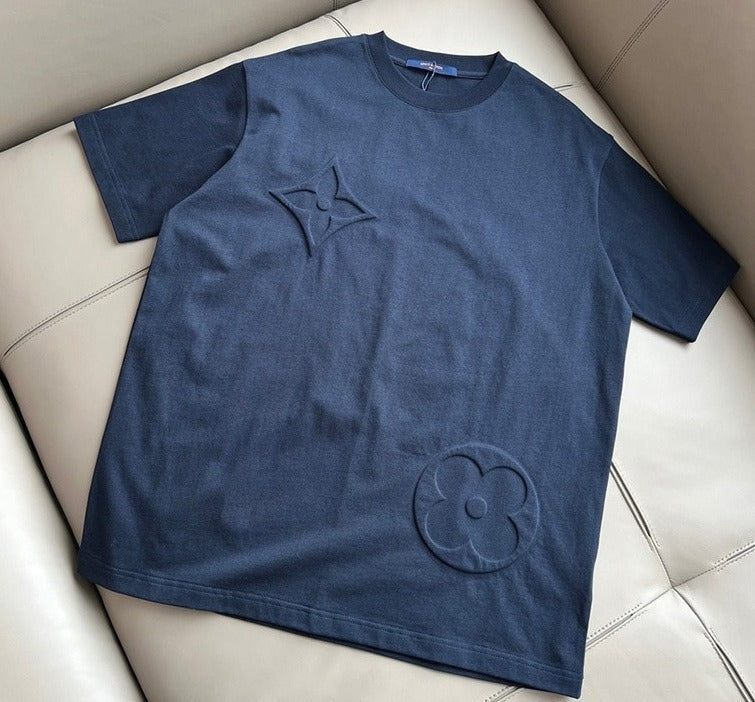 Louis Vuitton Relief Logo Tee Navy