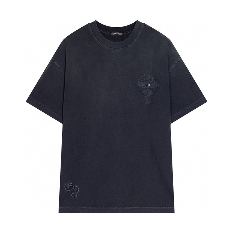 Chrome Hearts - Leather Horseshoe Cross Logo Shirt Black