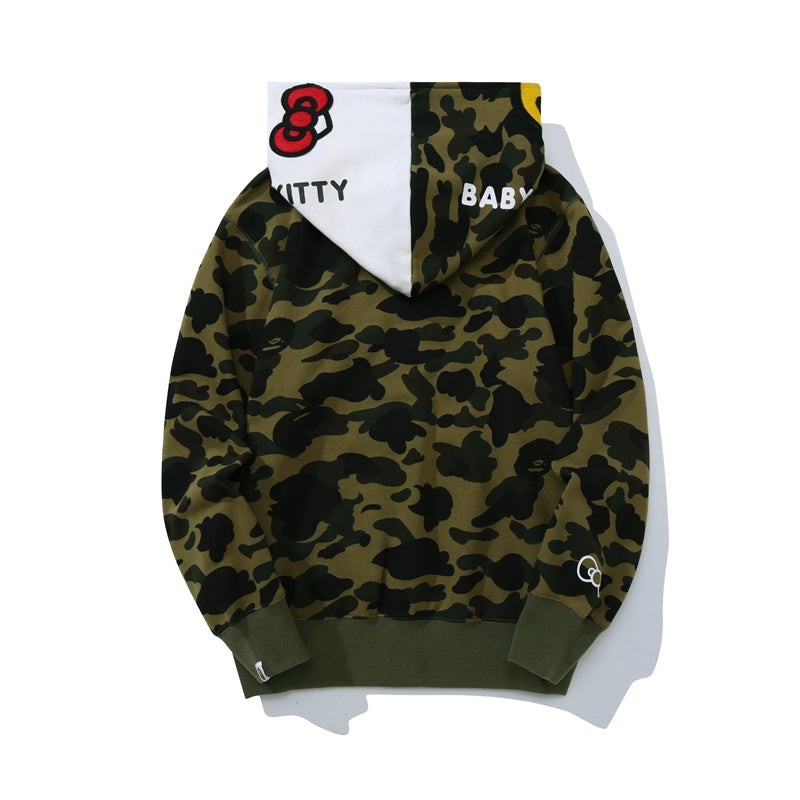 BAPE x Sanrio Milo Hello Kitty Split Face 1st Camo Full Zip Hoodie