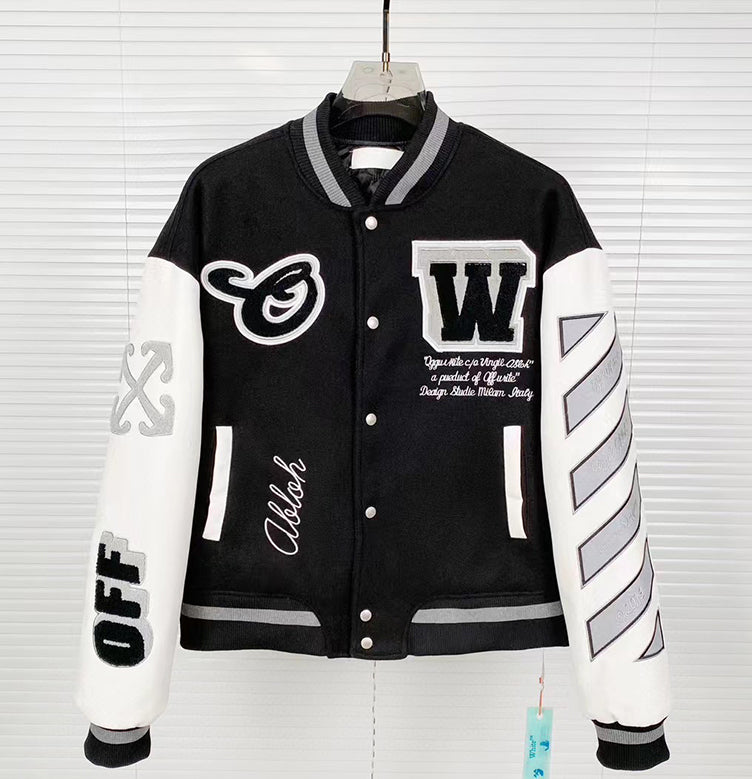 OFF-WHITE c/o Virgil Abloh Meteor Moon Bomber Jacket in Black