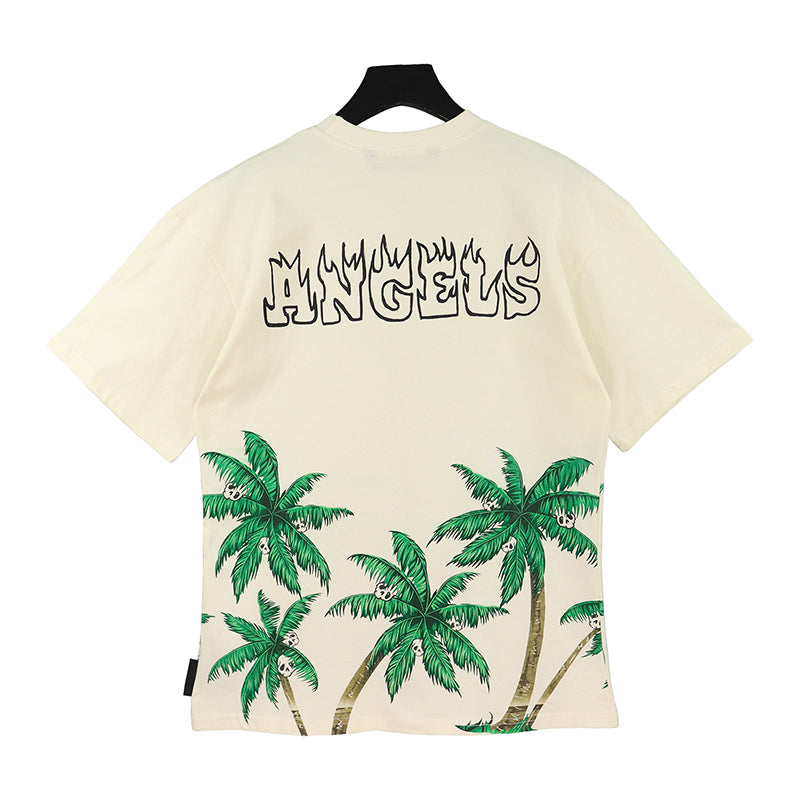 Palm Angels Palm-print Cotton-jersey T-shirt White