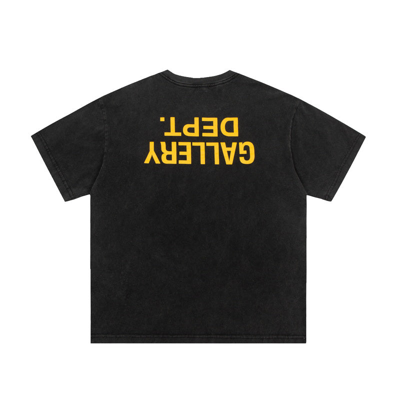 Gallery Dept Black Yellow Upside Down Logo Tee