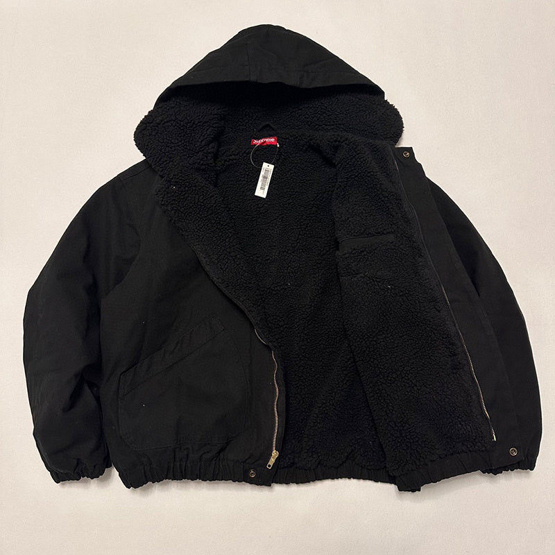 Supreme Faux Shearling Lined Bomber Jacket Black