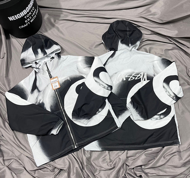 Stussy 8 Ball Beach Shell 'Grayscale'