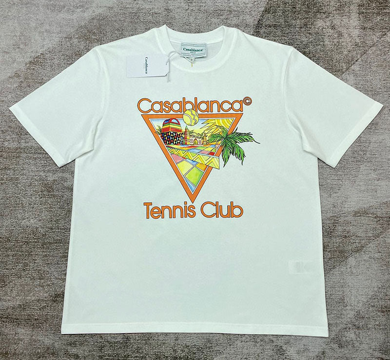 CASABLANCA Afro Cubism Tennis Club T Shirt White