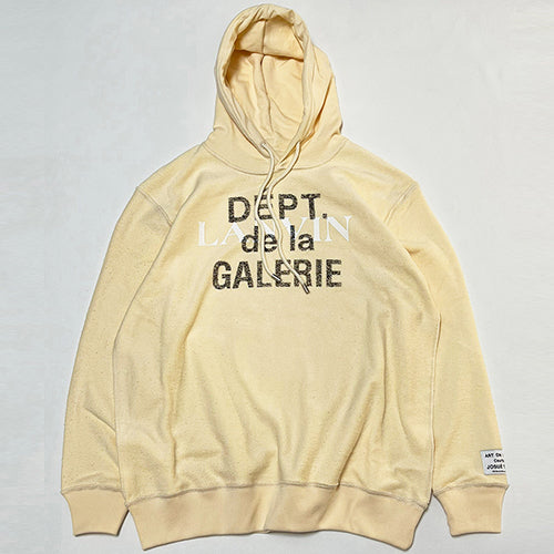 Gallery Dept. x Lanvin Logo Washed Cotton Relaxed Hoodie Breige
