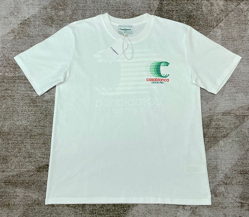 CASABLANCA Grand Prix Logo Double Sided Tee White