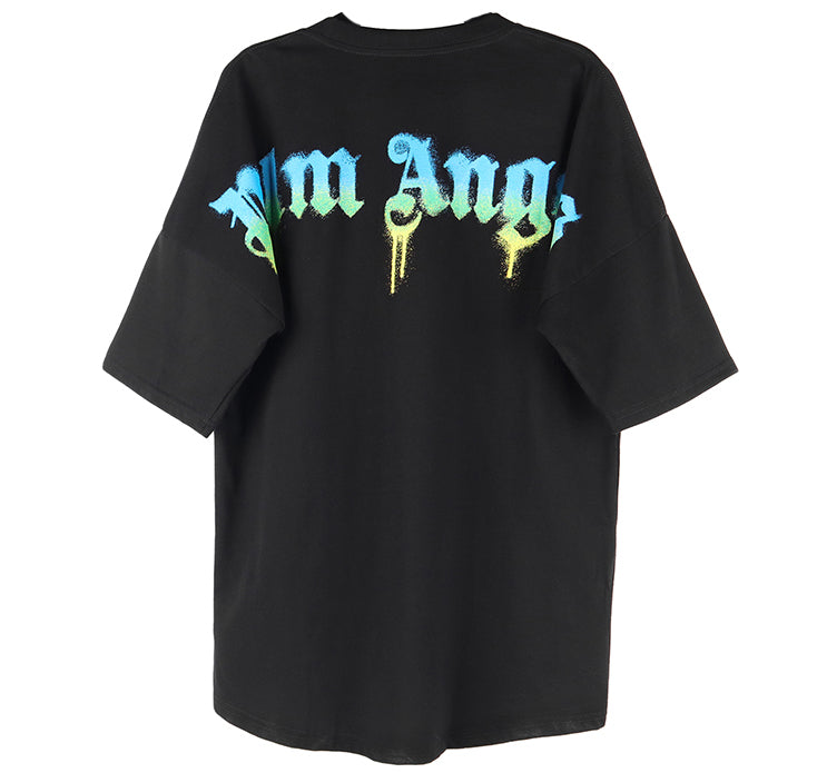 Palm Angels Sprayed Palm Logo Over T-Shirt Black
