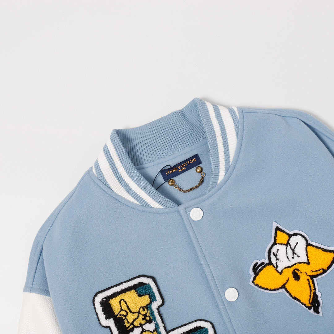 Louis Vuitton Multi Patches Blue Varsity Jacket