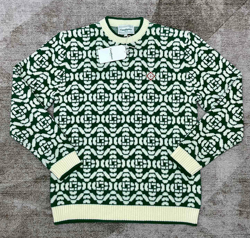 CASABLANCA  Merino Wool-Blend Monogram Sweater