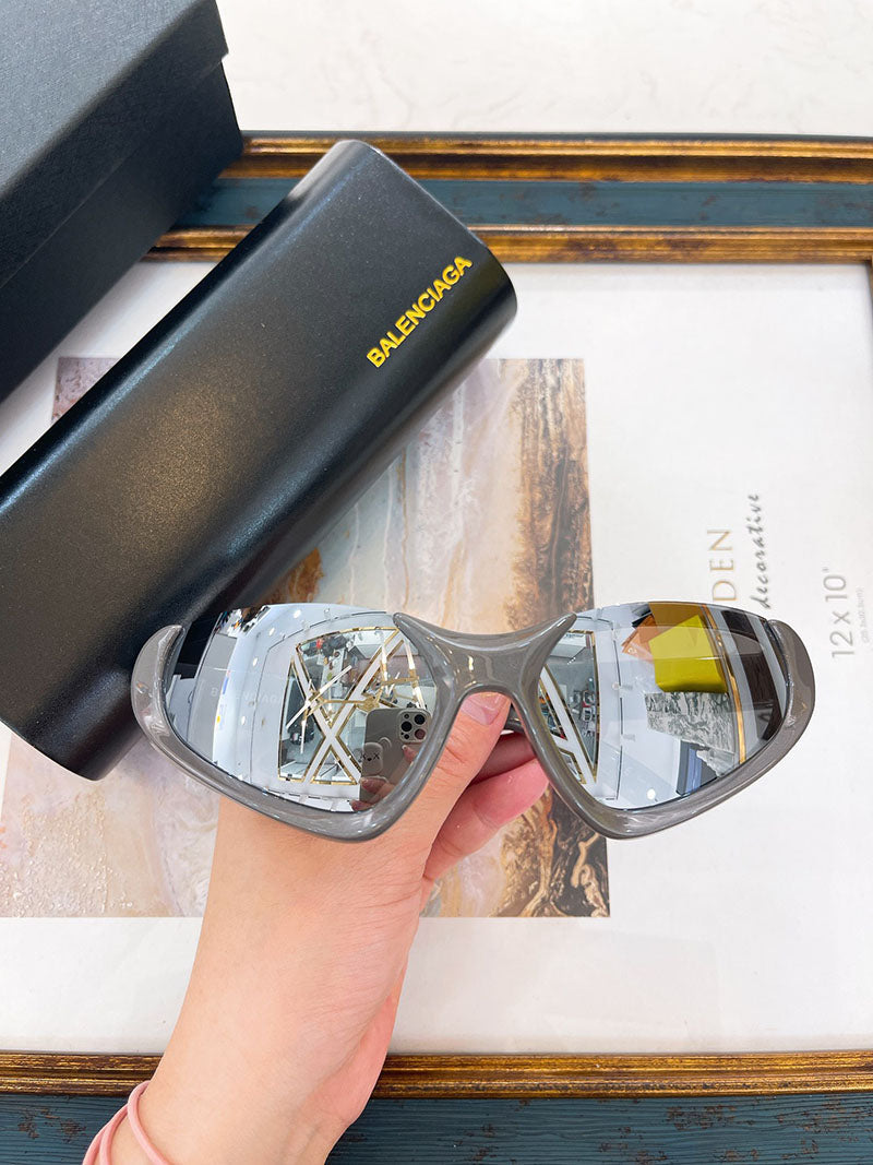 Balenciaga Xpander BB0202s-001 wrap around black sunglasses