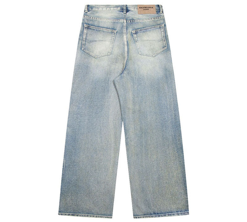 Balenciaga Oversized Wide-leg Jeans In Blue
