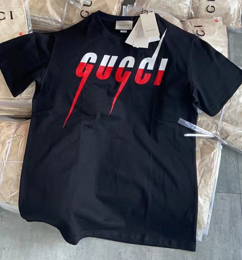 GUCCI Blade logo-print cotton-jersey Black T-shirt
