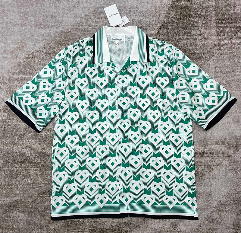 CASABLANCA Heart Monogram Sport Silk Shirt