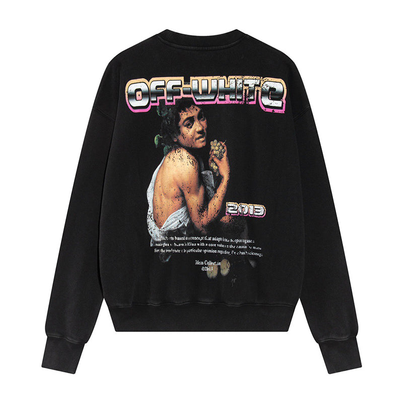 Off-White Digit Bacchus Cotton Sweatshirt Black