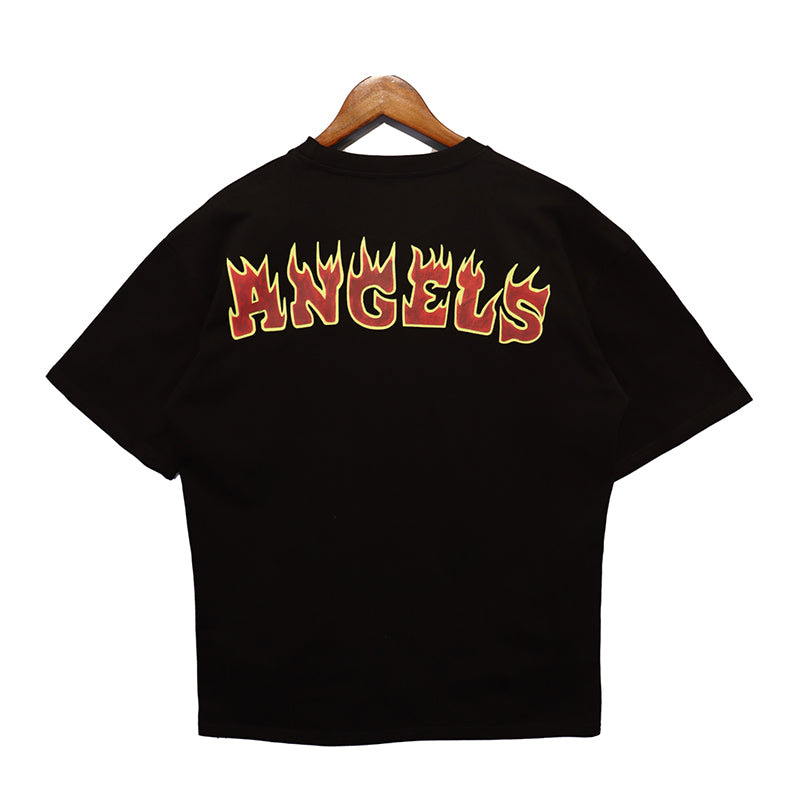 Palm Angels Flames Vintage T-Shirt Black