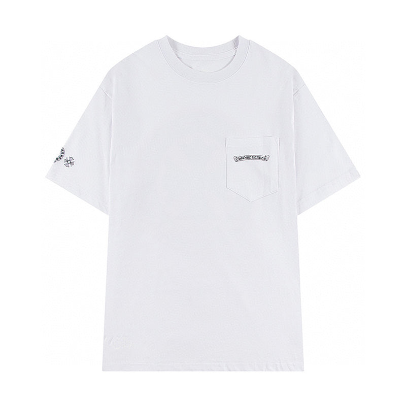 Chrome Hearts - Plus Cross Shield Logo Yellow T Shirt White