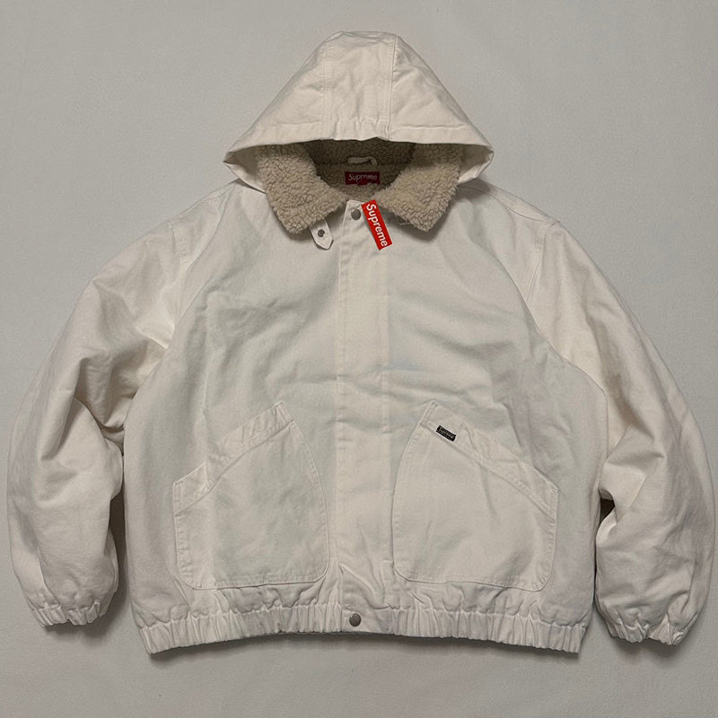 Supreme Faux Shearling Lined Bomber Jacket White