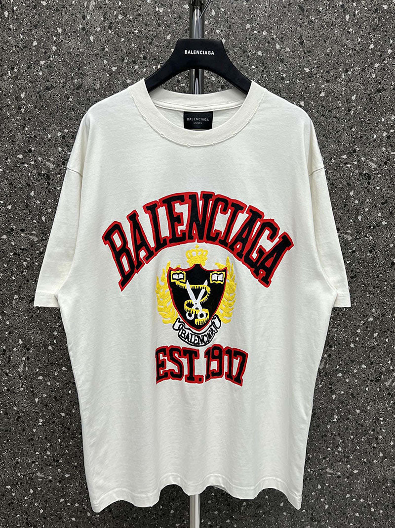 Balenciaga College Medium Fit T-Shirt White -SS22