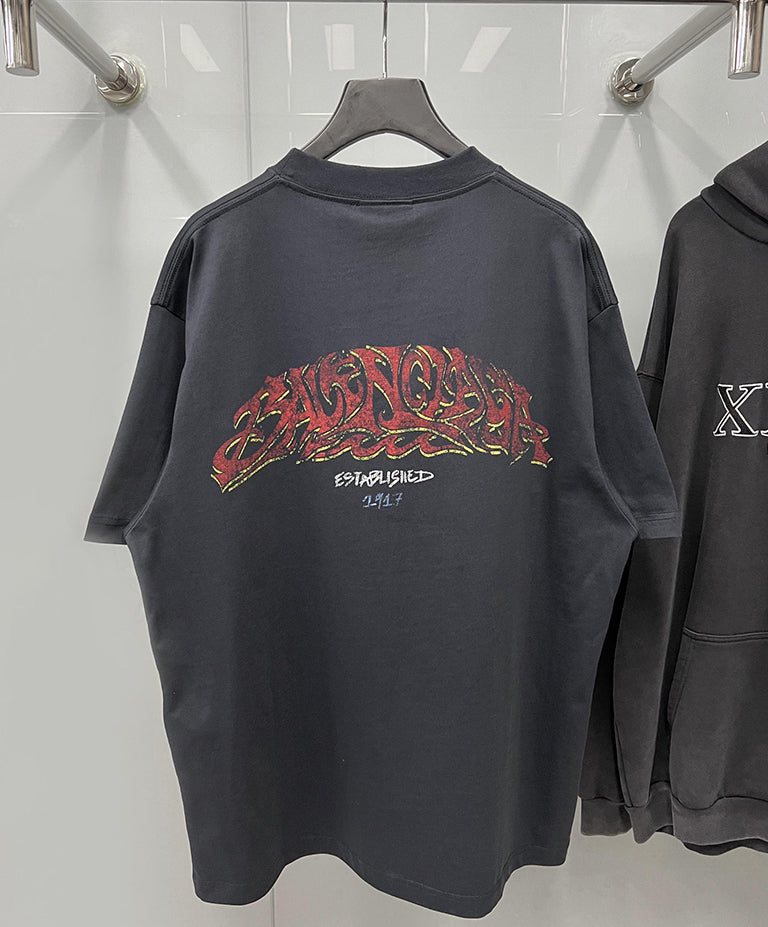 Balenciaga Logo Oversized T-Shirt Black