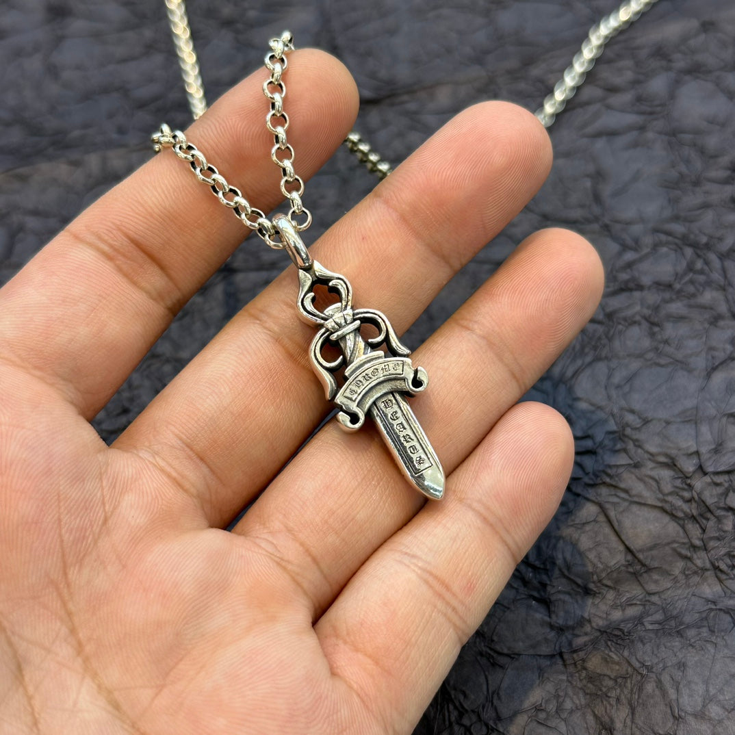 Chrome Hearts - Dagger and Cross Ball Pendant Necklace