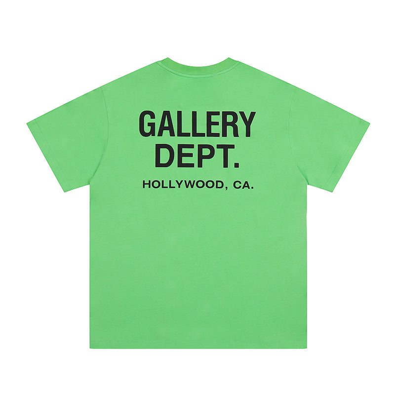 Gallery Dept. Green Logo Print Crew Neck T-Shirt