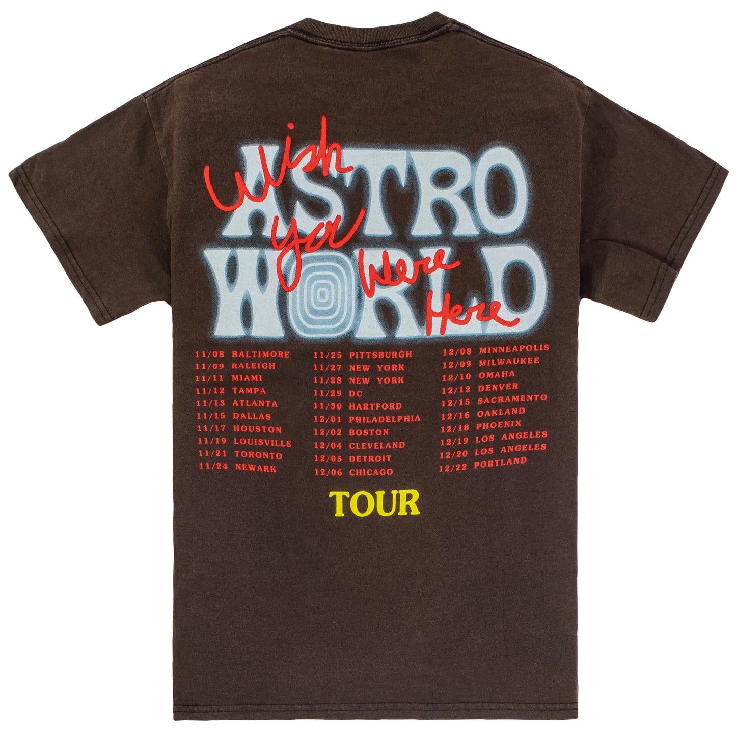 Travis Scott Sicko Mode Tee Washed - SS19 Brown
