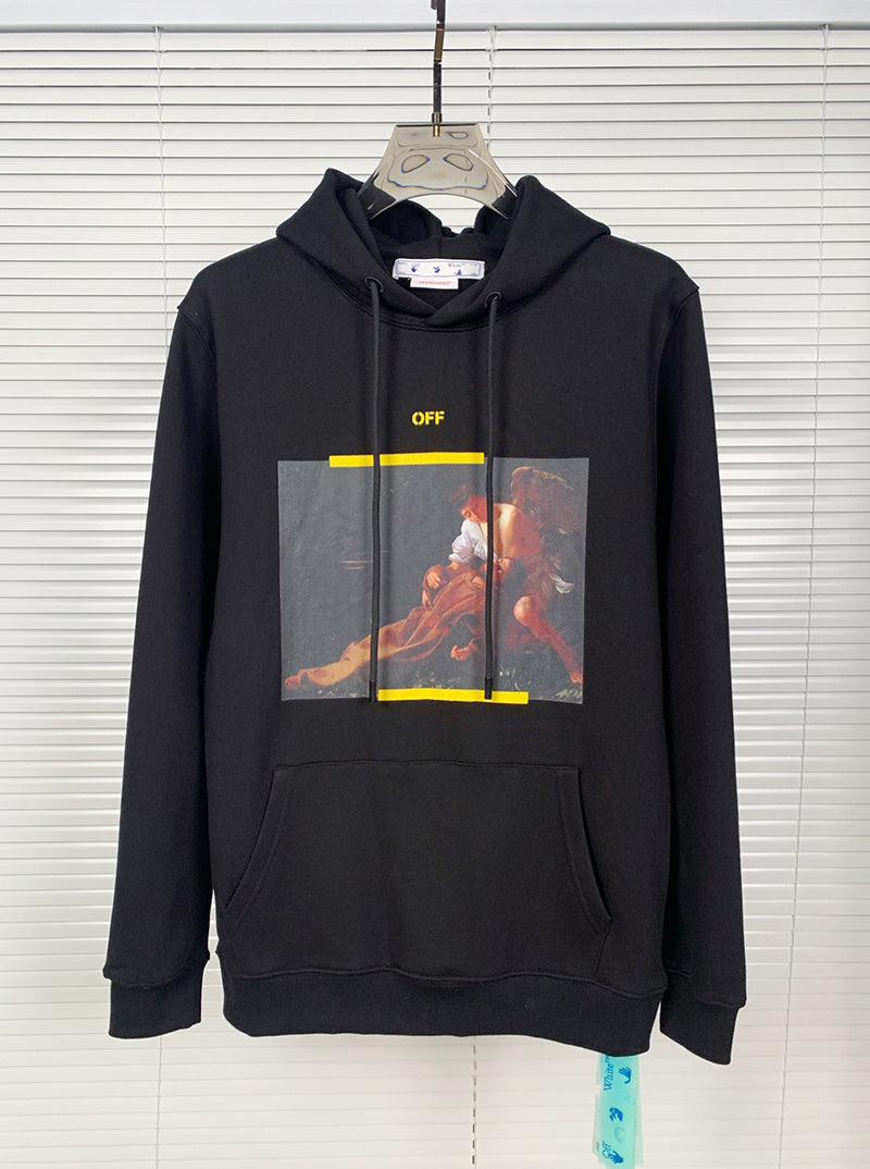 Off-White Arrow Caravaggio St. Fran Slim Hoodie Black/Yellow/Multi