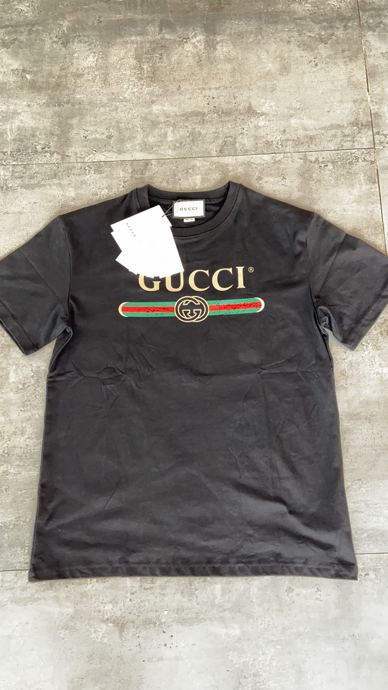 Gucci Cotton Jersey Oversize With Logo Black