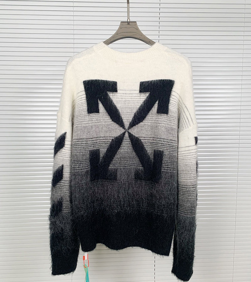 Off-White Diag Arrow Brushed Knit Crewneck Black