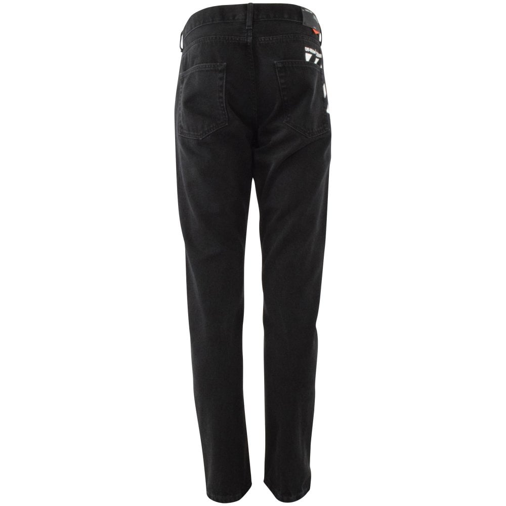 OFF-WHITE Skinny Fit Denim Jeans Black/White