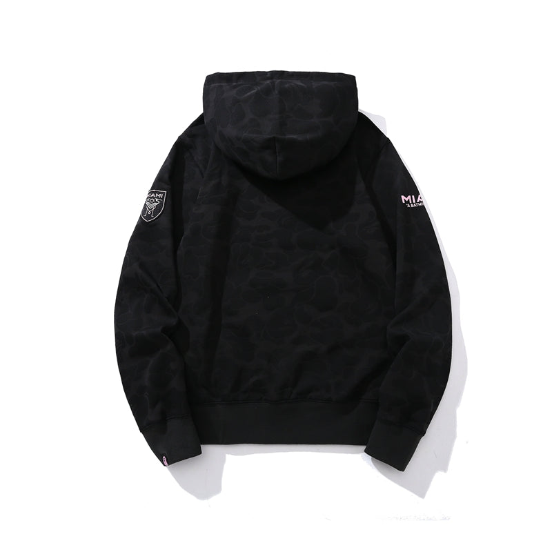 BAPE x Inter Miami CF Camo Pullover Hoodie Black