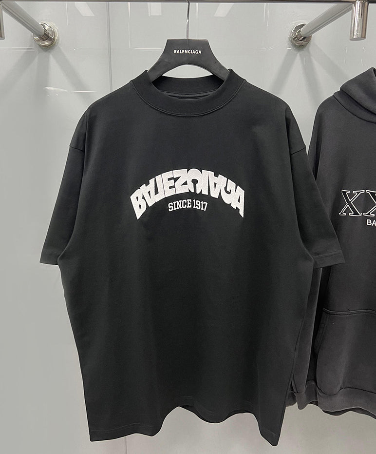Balenciaga Logo Print Oversized T-Shirt Black