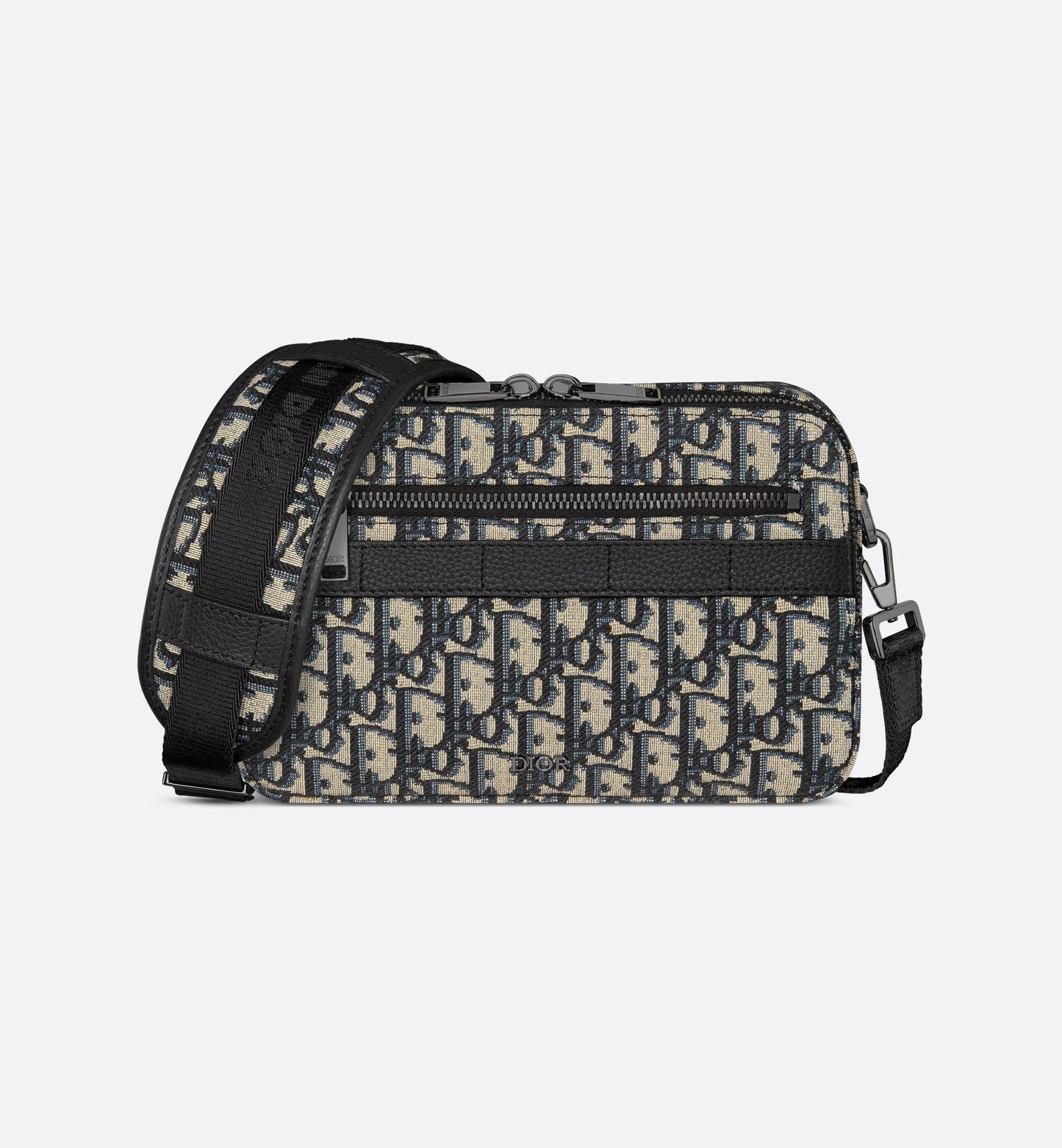 Dior Safari Bag with shoulder strap beige and black jacquard