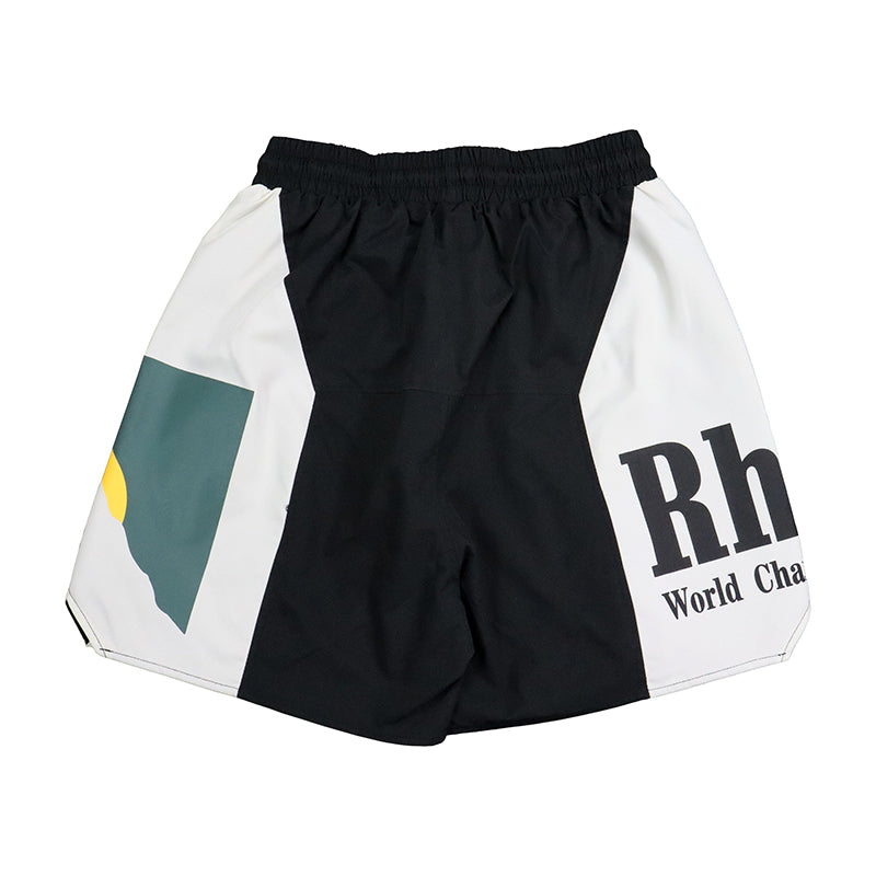 Rhude Panel Logo Shorts Black/White/Multi