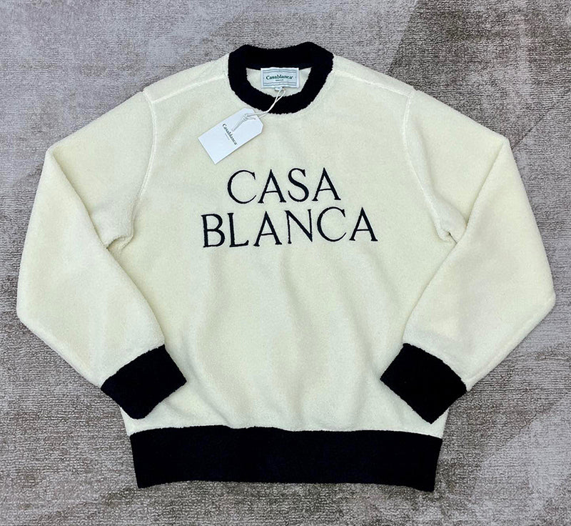 Casablanca Colourblock Embroided Sweatshirt White