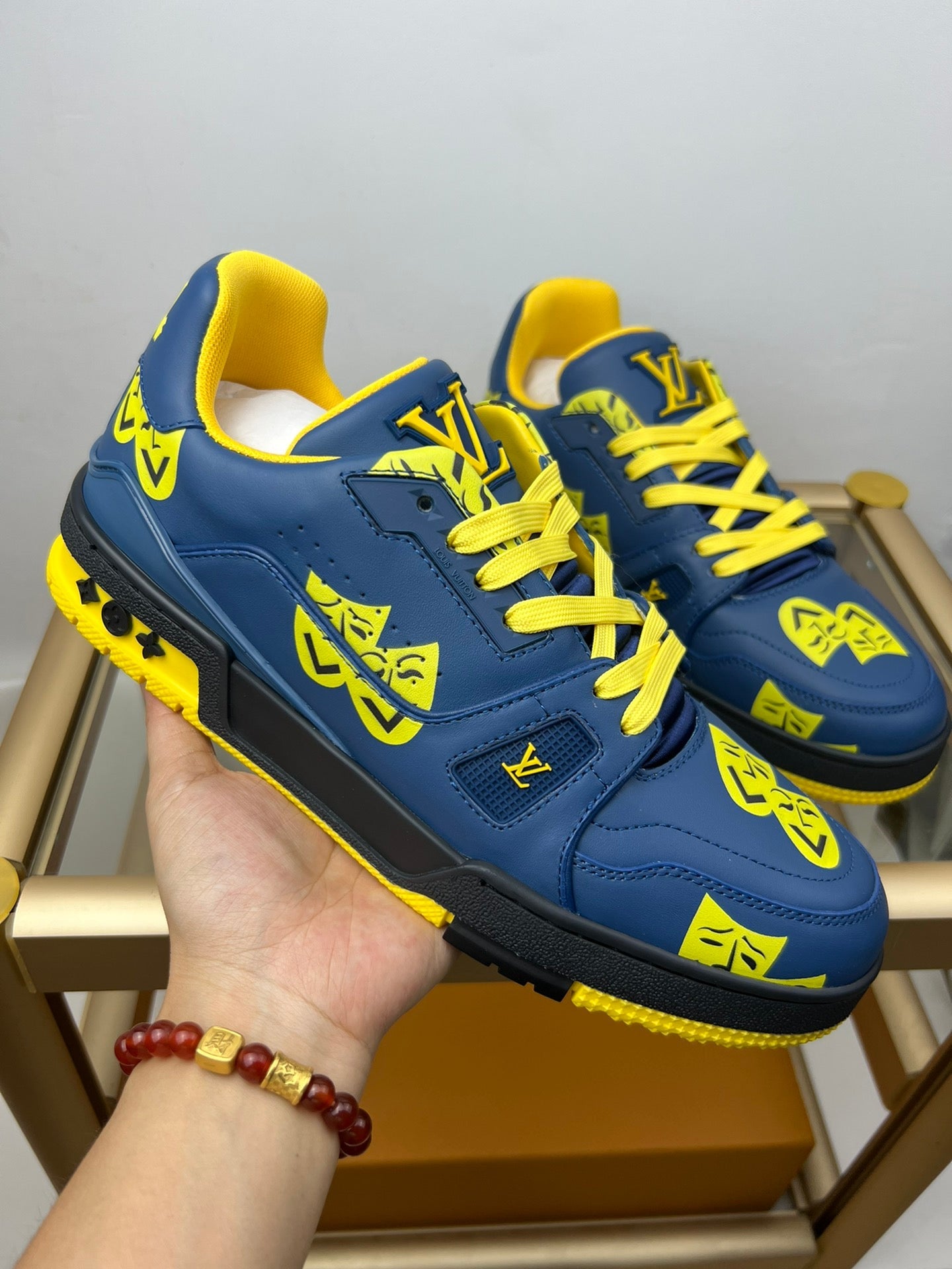 Louis Vuitton LV Trainer Navy Yellow