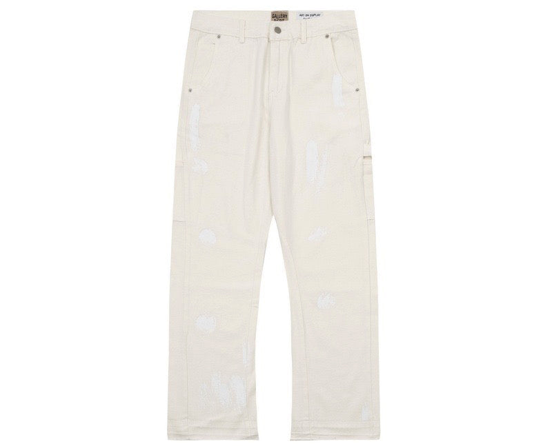 Gallery Dept GD Logo Cargo Flared Pants White