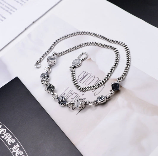 Chrome Hearts - Sterling Silver Cross rock handmade Necklace S925