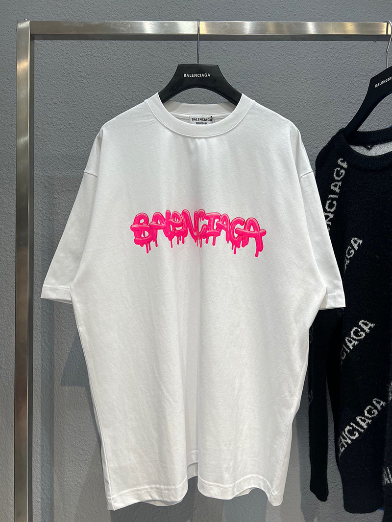 Balenciaga Slime logo layered sleeve Pink T-shirt