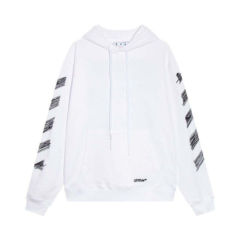 Off-White Scribble Diag-print Cotton Hoodie White