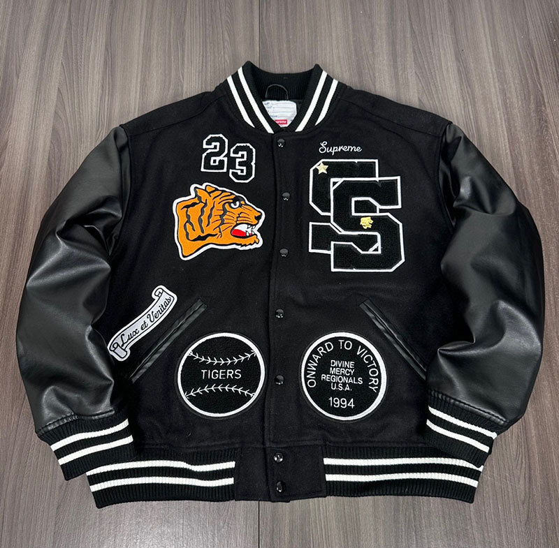 Supreme Tiger Varsity Jacket Black
