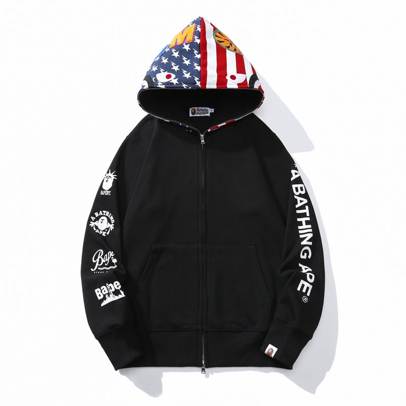 BAPE US Limited Collection USA Shark Hoodie Black