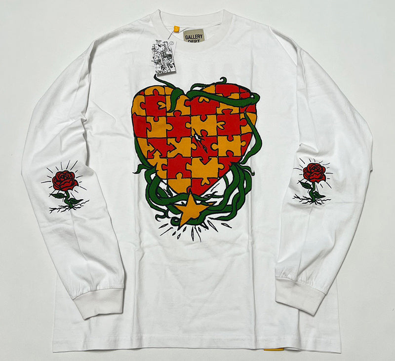 Gallery Dept. Puzzle Heart L/S Tee White