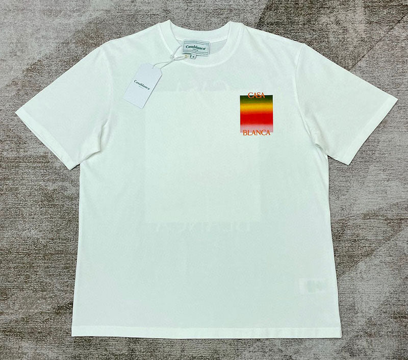 CASABLANCA Gradient Casa Logo T-Shirt White