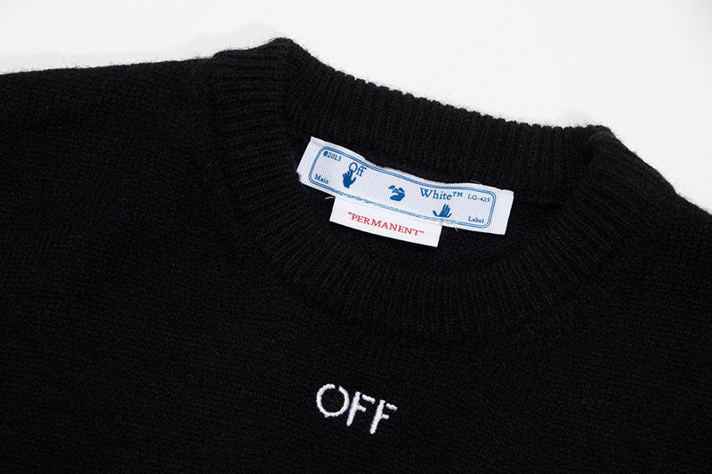 Off White arrow sickle planet jacquard sweater Black