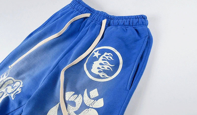Hellstar Blue Yoga Flare Sweatpants