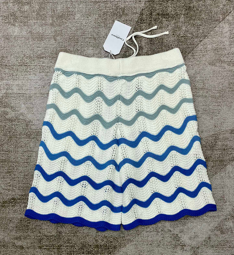 CASABLANCA Gradient Wave Texture Shorts Blue